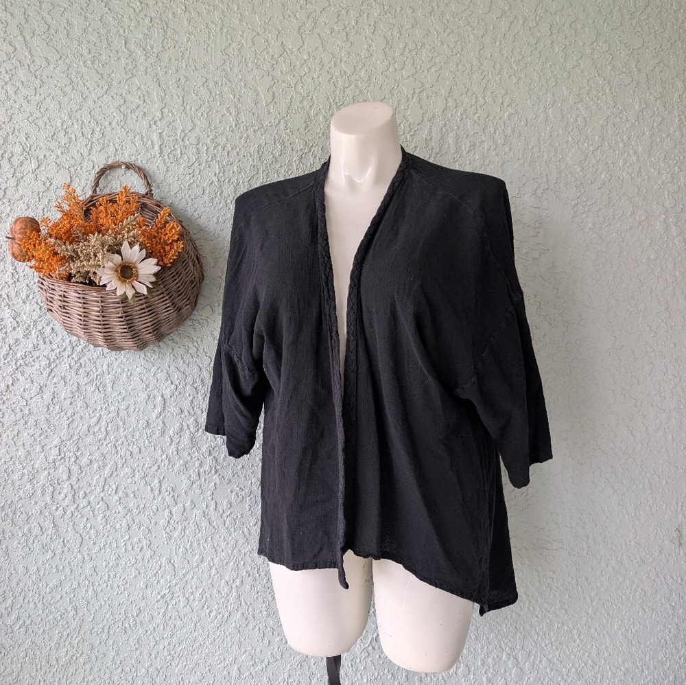 Oh My Gauze! Black Women's‎ Cardigan Light Weight Gauze Size L